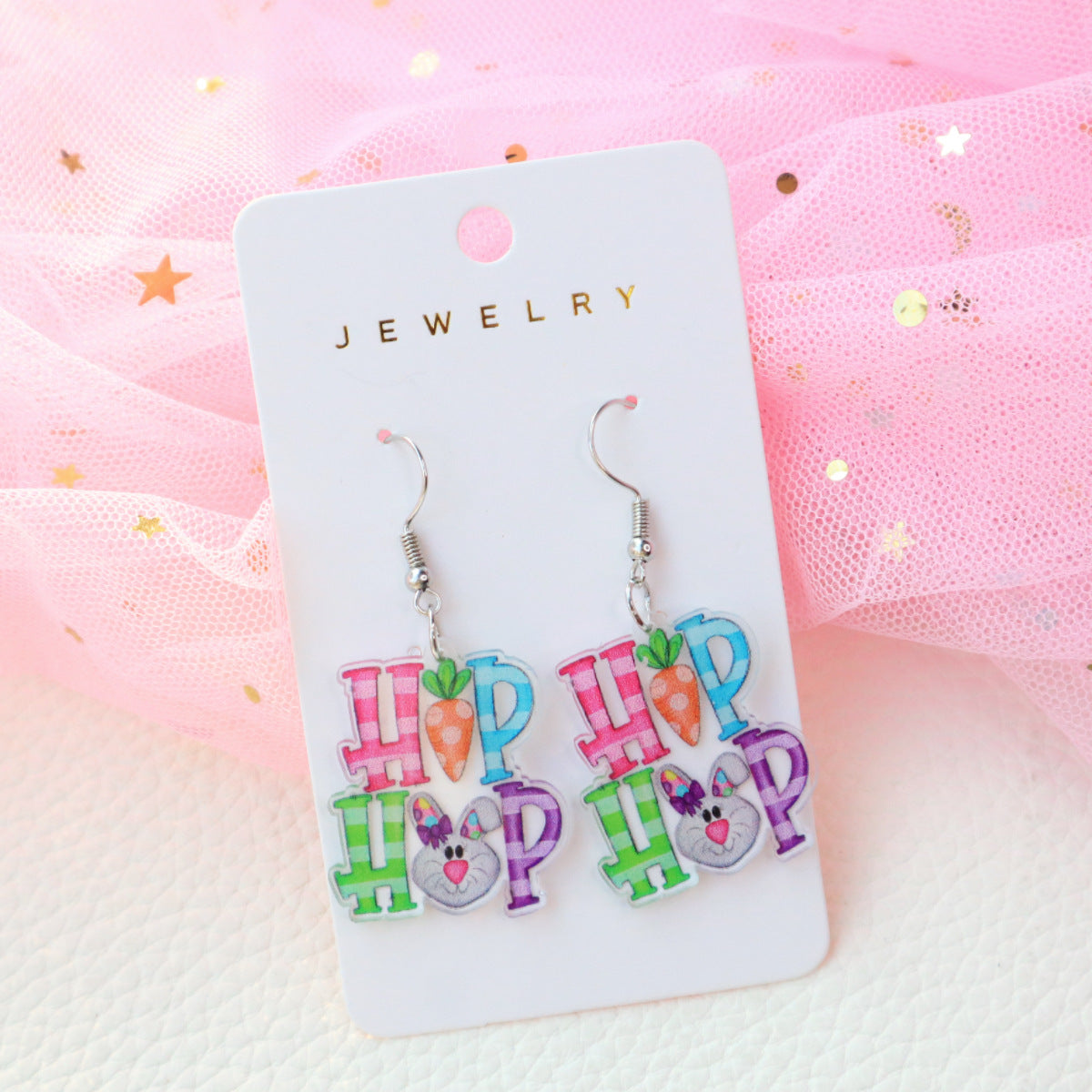 Wholesale Easter Acrylic Bunny Earrings