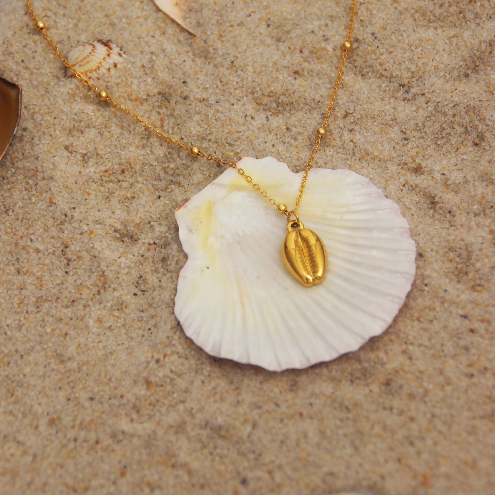 Wholesale Ocean Series Necklace 18k Gold Plated Necklace Conch Starfish Necklace Titanium Steel Necklace ACC-NE-Minx001