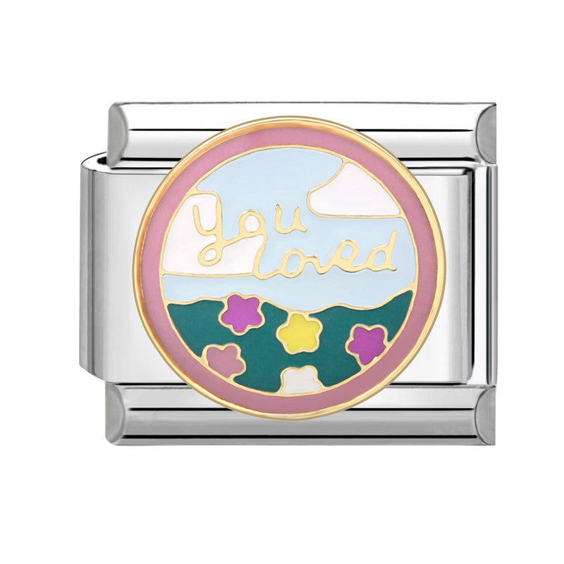 Wholesale  Italian Charm Bracelet 9mm DIY Splicing Removable Titanium Steel Cartoon Dripping Oil Composable Bracelet