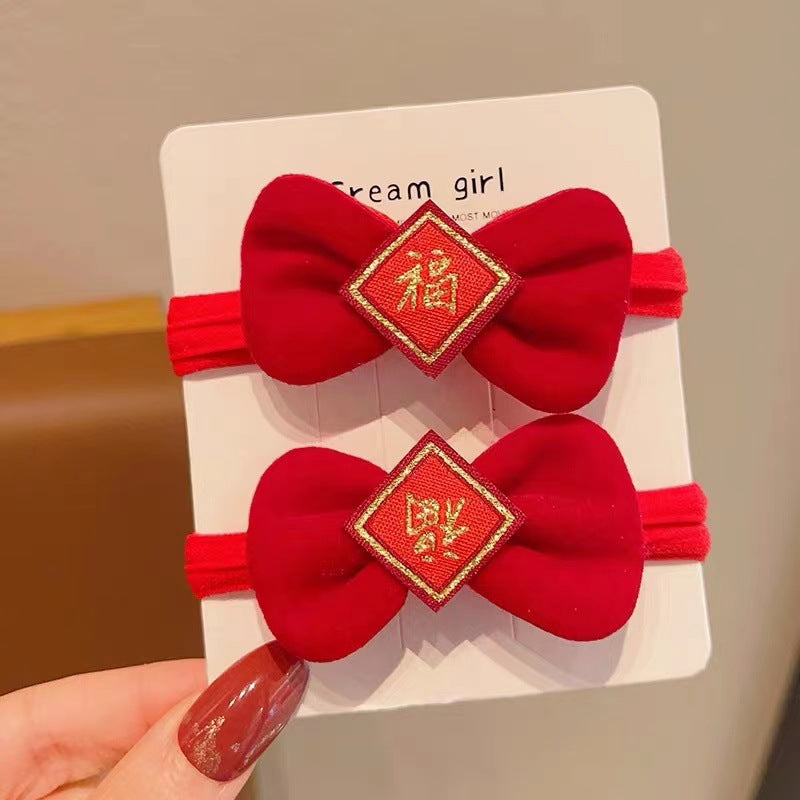 Wholesale Red Bow Headband Hair Tie Hair Scrunchies ACC-HS-Shenb002