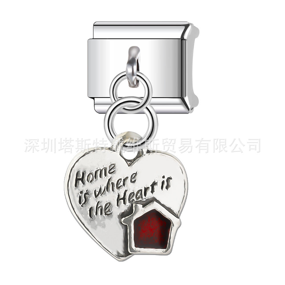 Wholesale  Italian Charm Bracelet 9mm DIY Christmas pendant Creative Stainless Steel Composable Bracelet