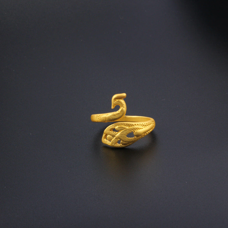 Wholesale 3D Silver Peacock Ring ACC-RS-YuMei013