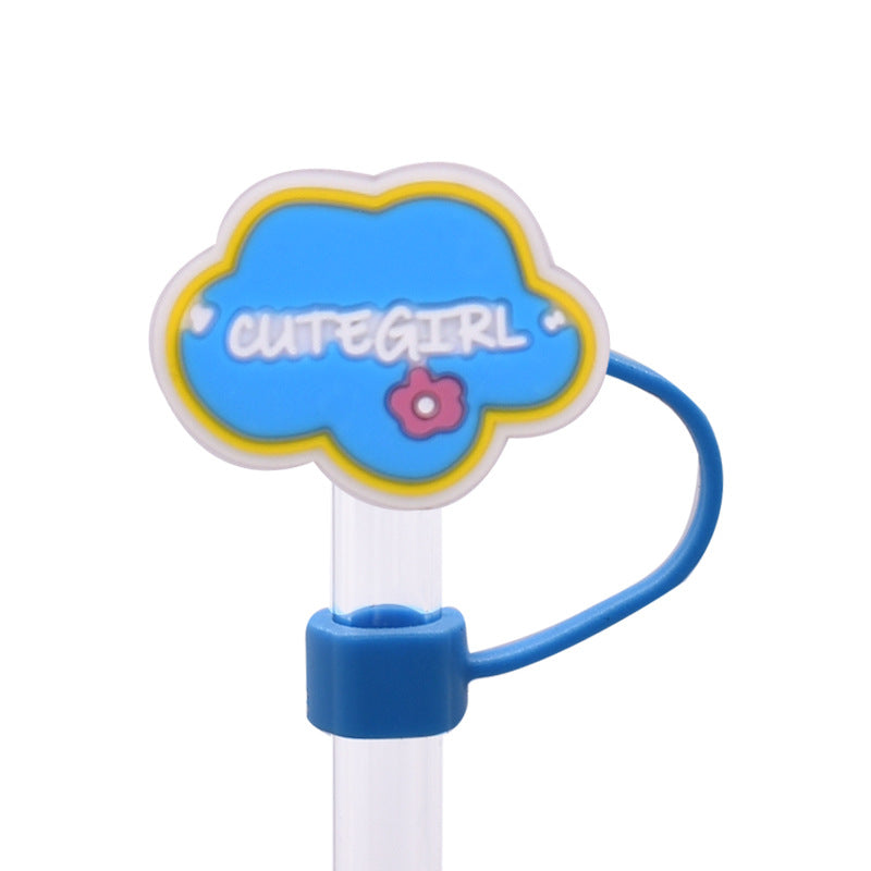 Wholesale Random 100pcs Cute Cartoon Dessert Straw Cover 10MM Straw Tube Cap