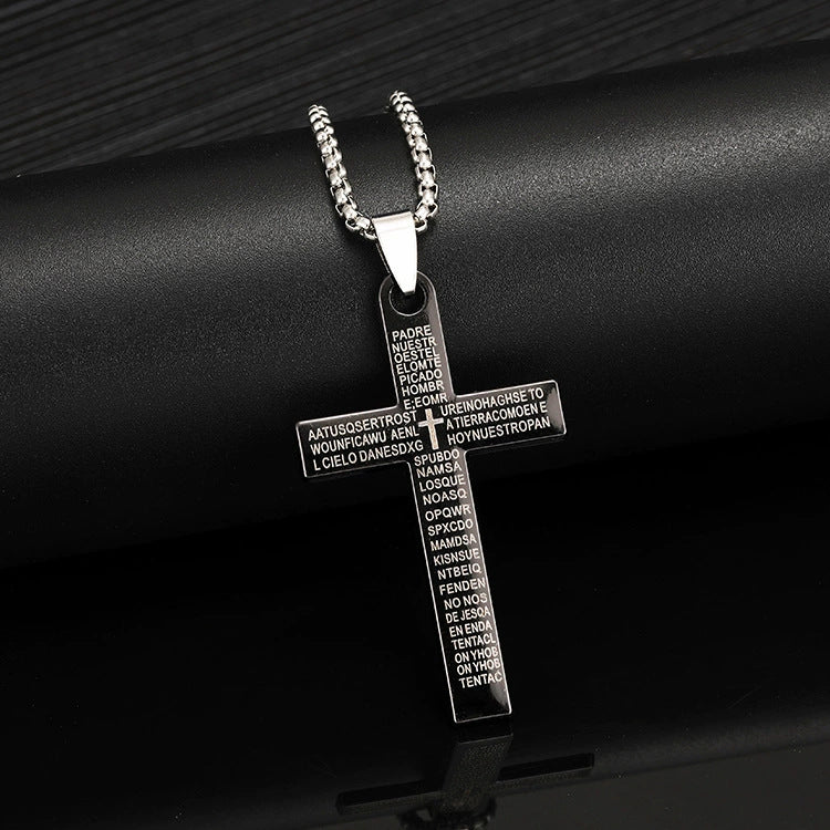 Wholesale Titanium Steel  Cross Necklace  Hip-Hop All-Match Pendant Necklaces