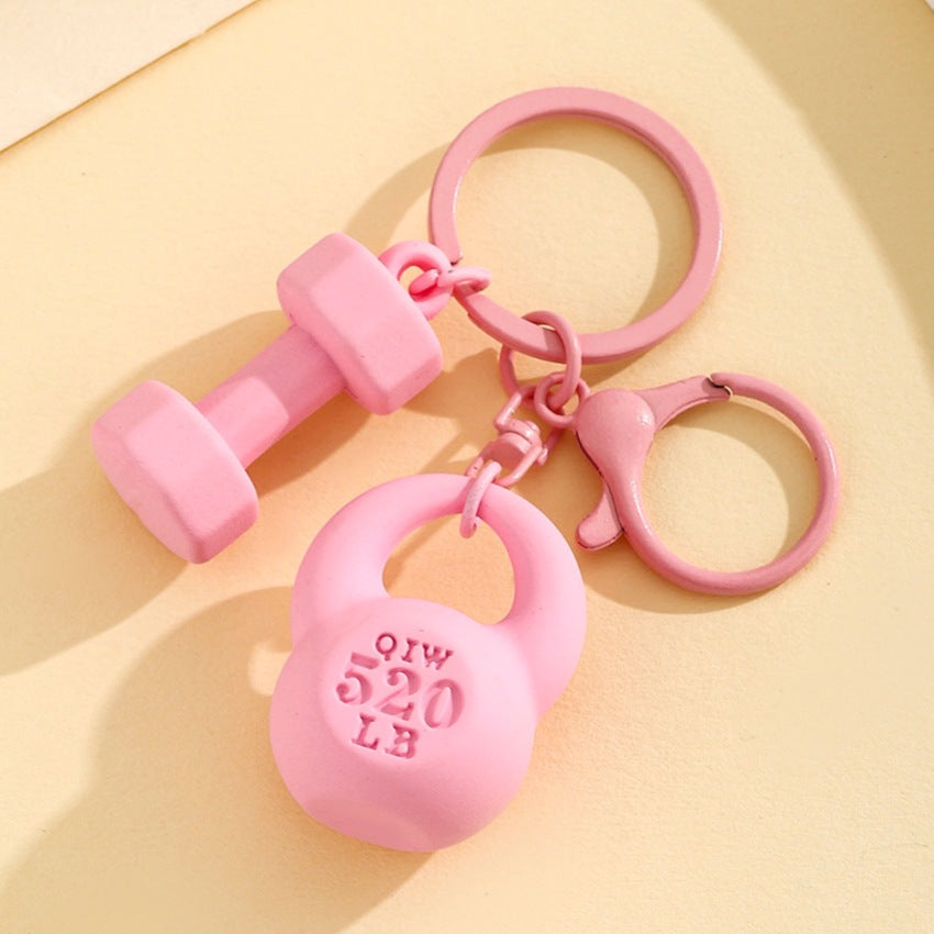 Wholesale DIY Fitness Equipment Pure Color Keychain