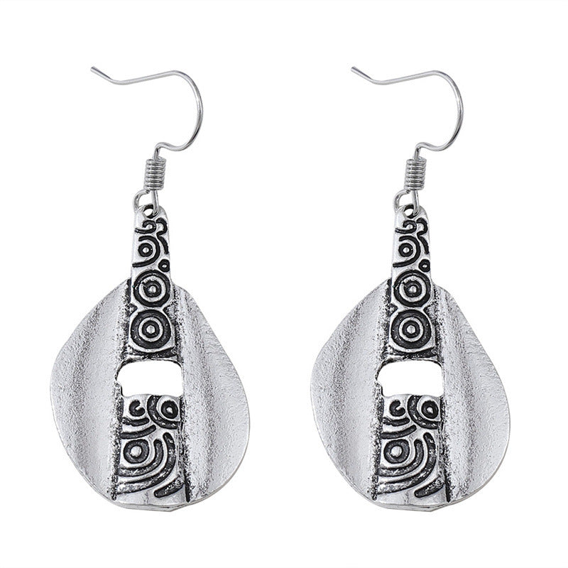 Wholesale  retro simple spiral pattern pendant earrings