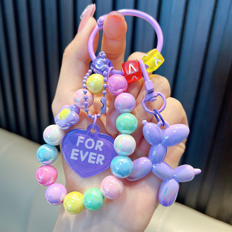 Wholesale Acrylic Beaded Balloon Dog Keychains ACC-KC-WoAn021