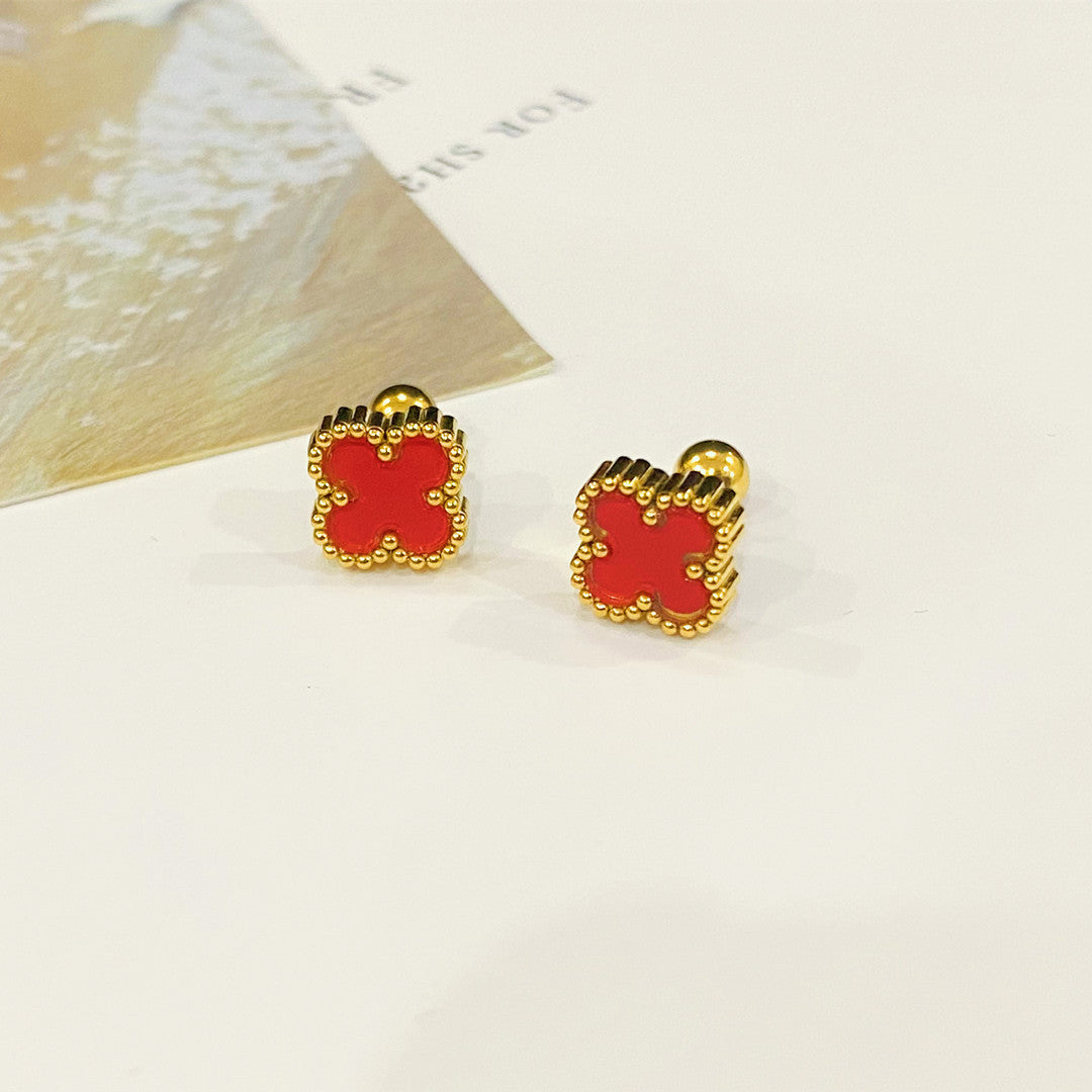 Wholesale Light Luxury Four-leaf Clover Earrings ACCVIP-ES-YZXW001