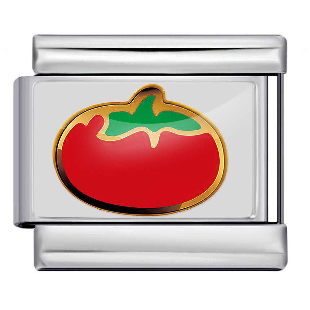 Wholesale  Italian Charm Bracelet 9mm DIY Fruit and Vegetable Series Creative Stainless Steel Composable Bracelet