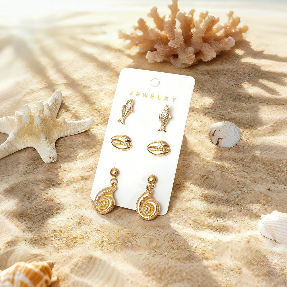 Wholesale Ocean Style Sea Turtle  Starfish Earring Set