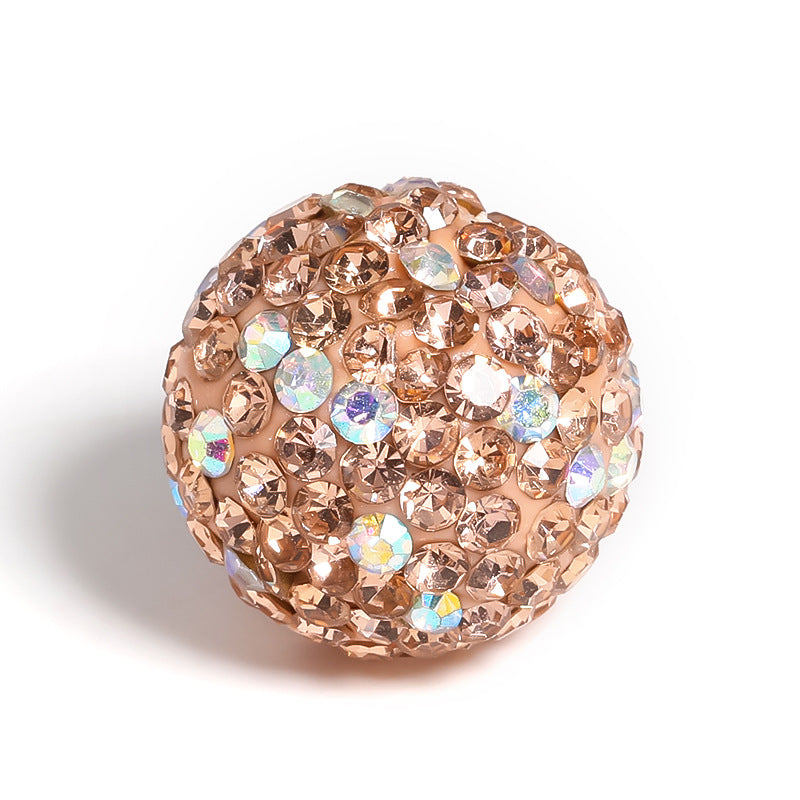 Wholesale 10pcs/pack 16mm Shambhala Clay Drill Ball Colorful Rhinestone Soft Clay Beads ACC-BDS-BoLG001