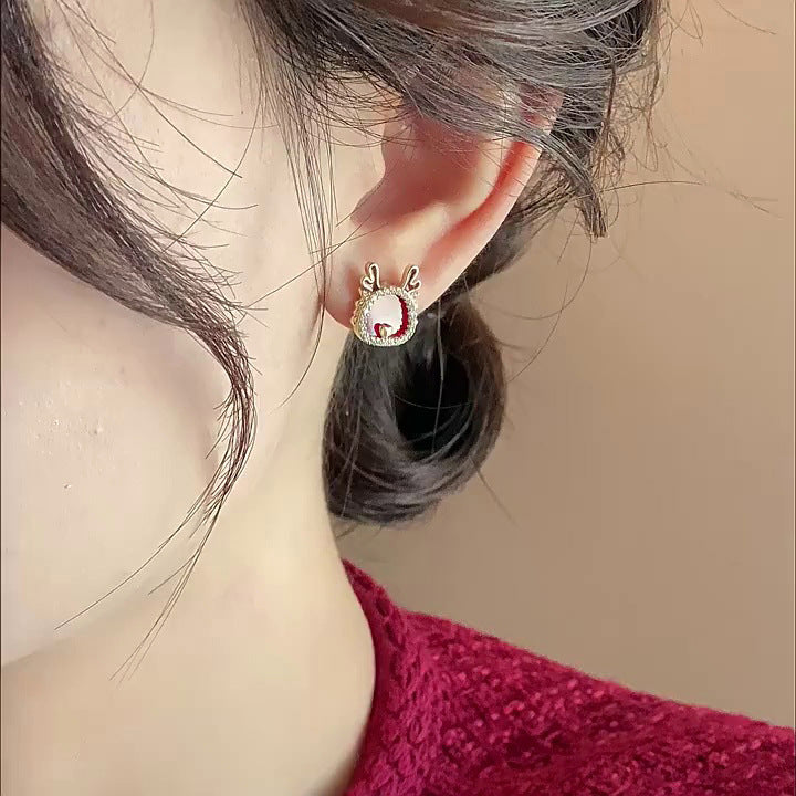 Wholesale cute red dragon earrings