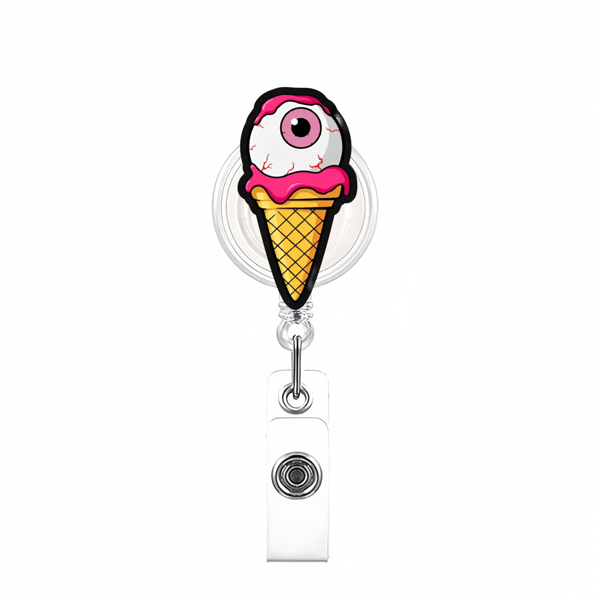 Wholesale Halloween Eyeball Acrylic Retractable Clip Badge Keychain