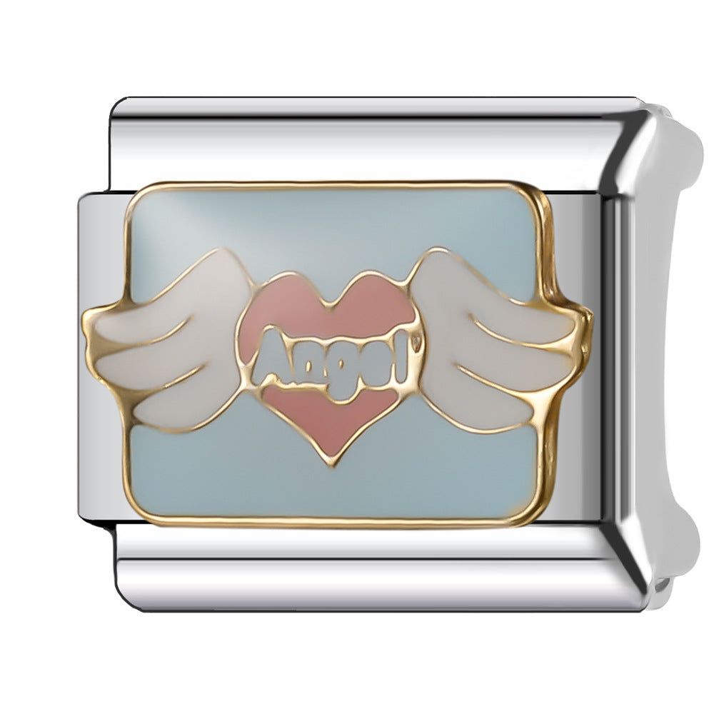 Wholesale Italian Charm Bracelet 9mm DIY Splicing Creative Pattern Stainless Steel Composable Bracelet