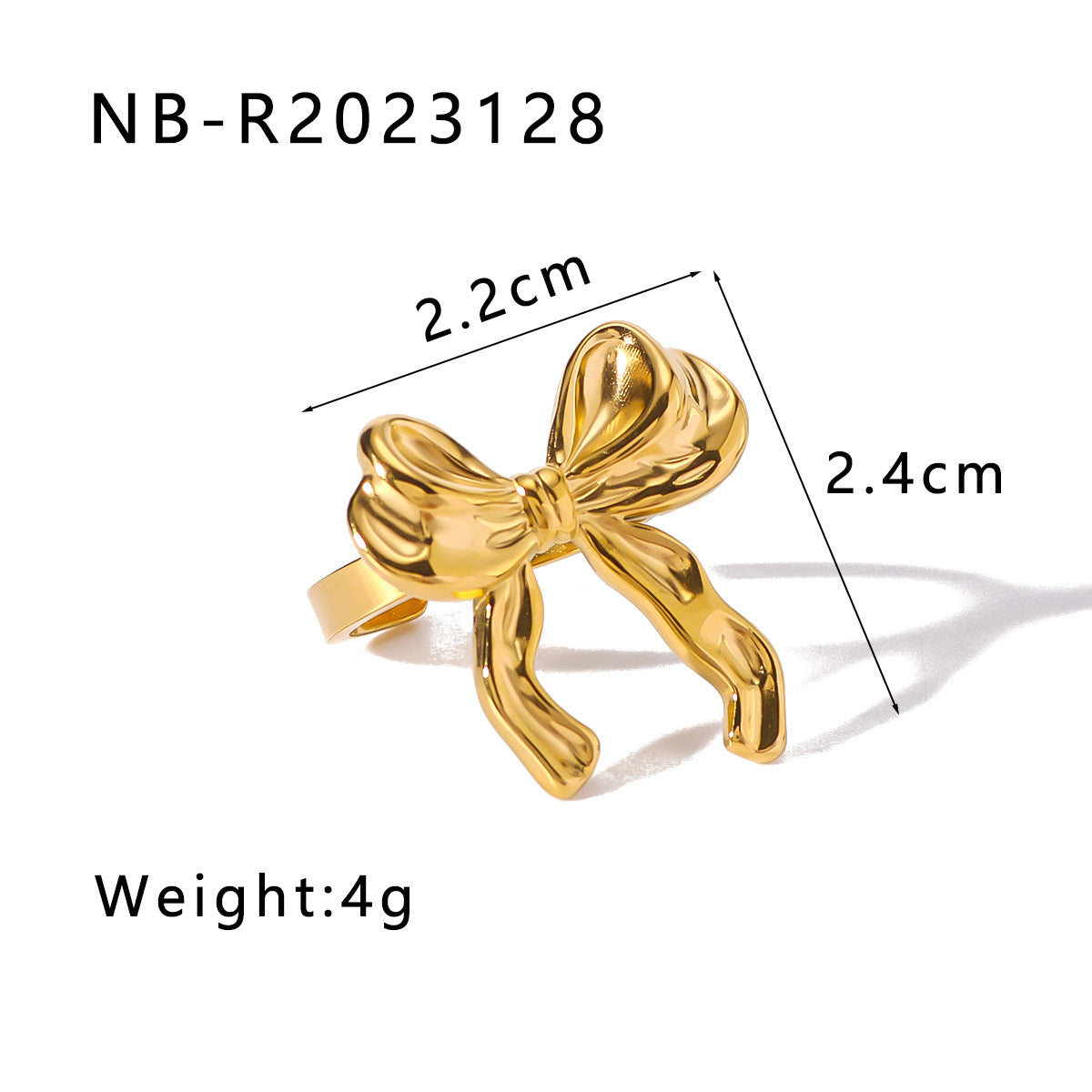 Bow en gros zircon asymétrique asymétrique incrusté en acier en acier en acier en acier