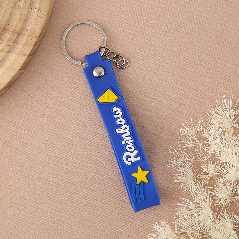 Wholesale cartoon soft plastic pvc bracelet keychain