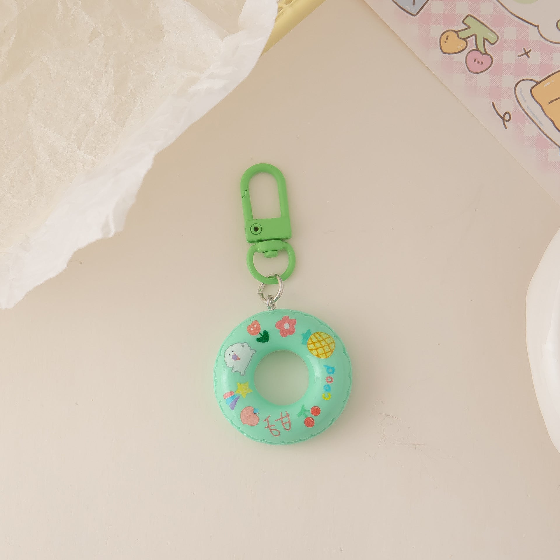 Wholesale Cartoon Swimring Resin Keychain