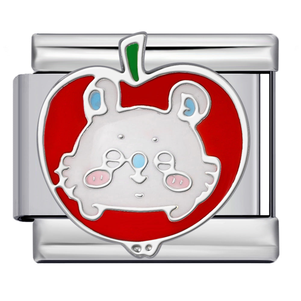 Wholesale Italian Charm Bracelet 9mm DIY Splicing Cute Cartoon Stainless Steel Composable Bracelet