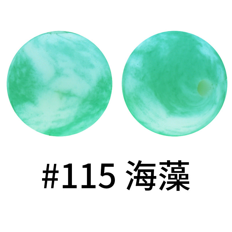 Wholesale 50pcs 15mm Western Style Leopard Skull Color Aztec Printed Silicone Balls Beads ACC-BDS-HeSheng008