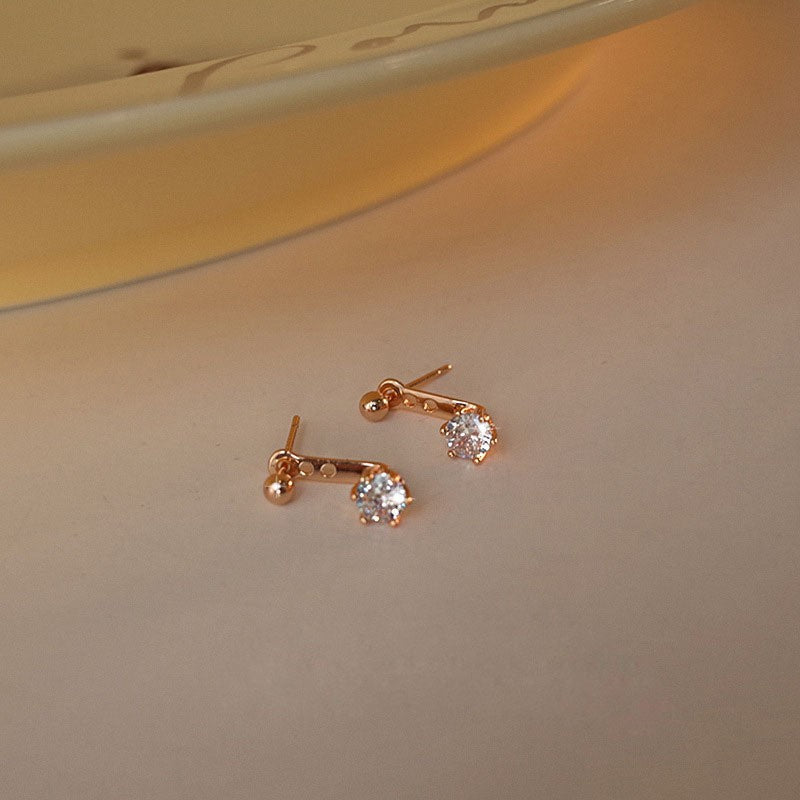 Wholesale Korean Style Back Hanging Pearl Earrings Platinum Plated - Fashion Accessory for Boutique Resale and Party