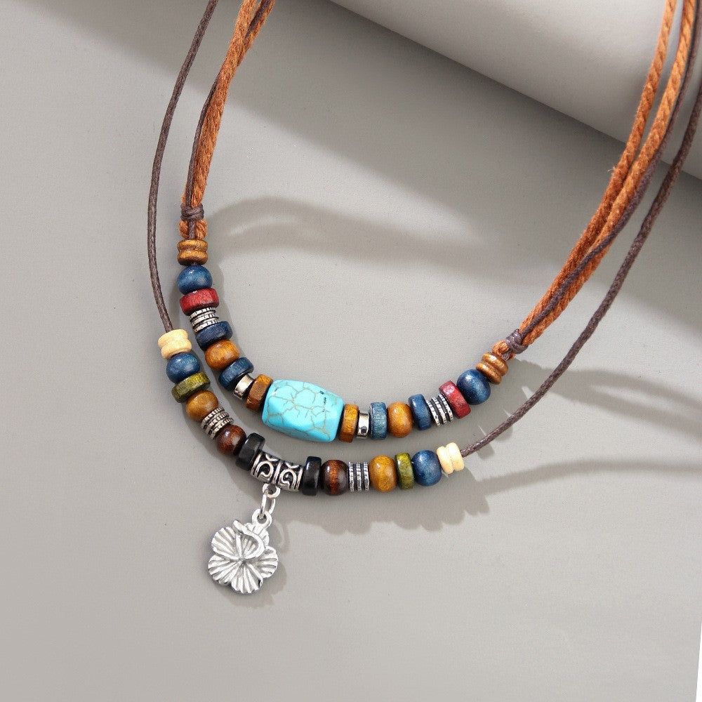 Wholesale  Double-layer Winding Necklace Clavicle Chain
