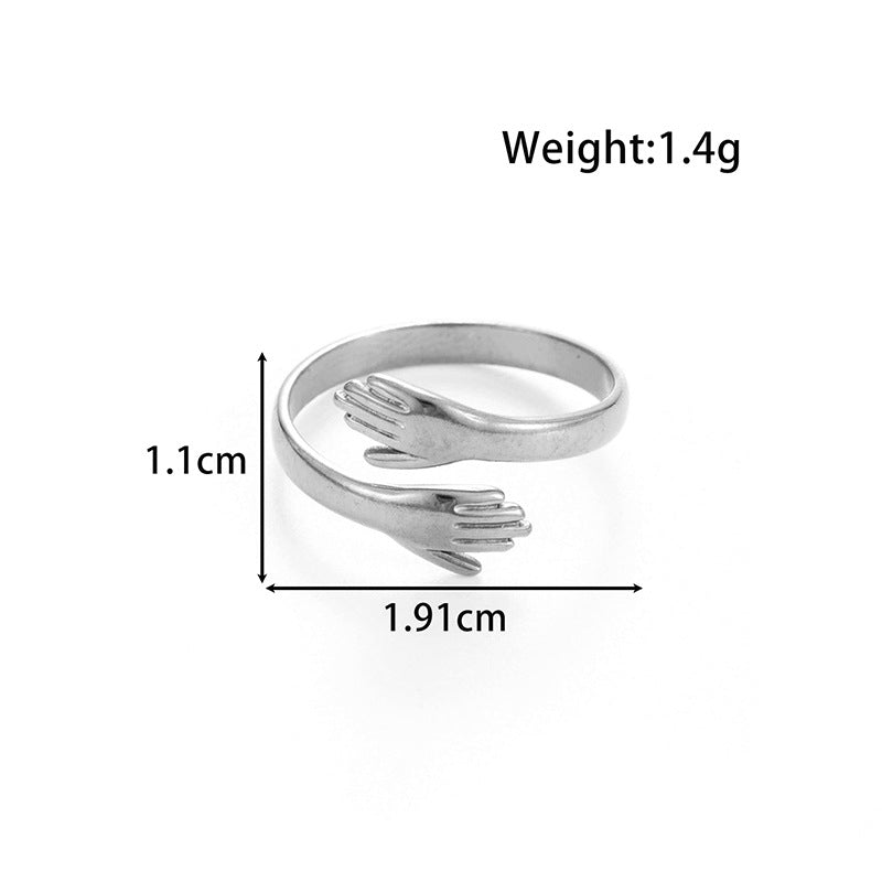 Wholesale  geometric popular love encircling titanium steel irregular ins style simple  ring