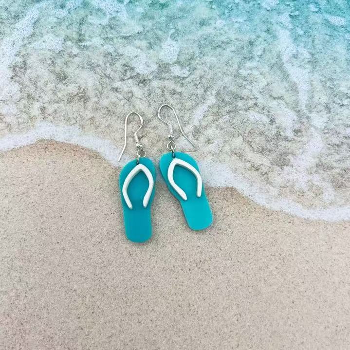 Wholesale Mediterranean Beach Slippers Acrylic Earrings