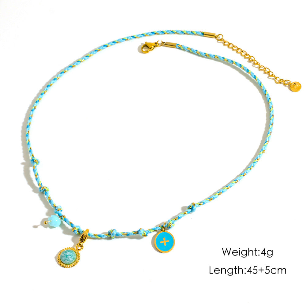 Wholesale retro stainless steel multi pendant ladies necklace