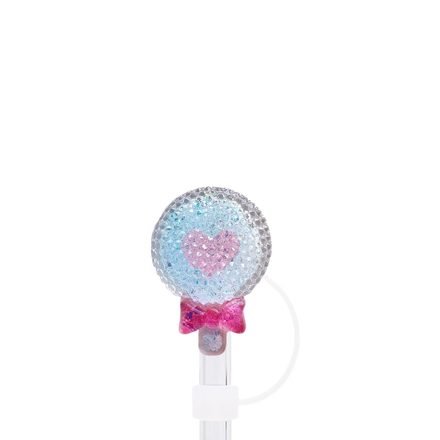 Wholesale 50pcs Glitter Sugar Strawberry Flowers Straw Cover Straw Tube Cap