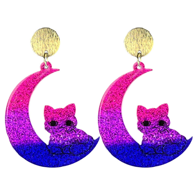 Wholesale Rainbow Crowd Element Colorful Earrings