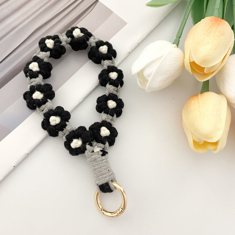 Wholesale Small Daisy Flower Mobile Phone Lanyard Keychain Bohemian Holiday Style Keychains ACC-KC-Huaien001