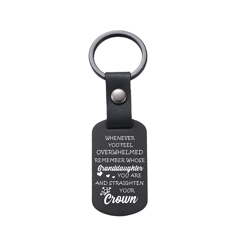 Wholesale Family Gifts Grandchildren Metal Leather Keychains ACC-KC-GangGu025