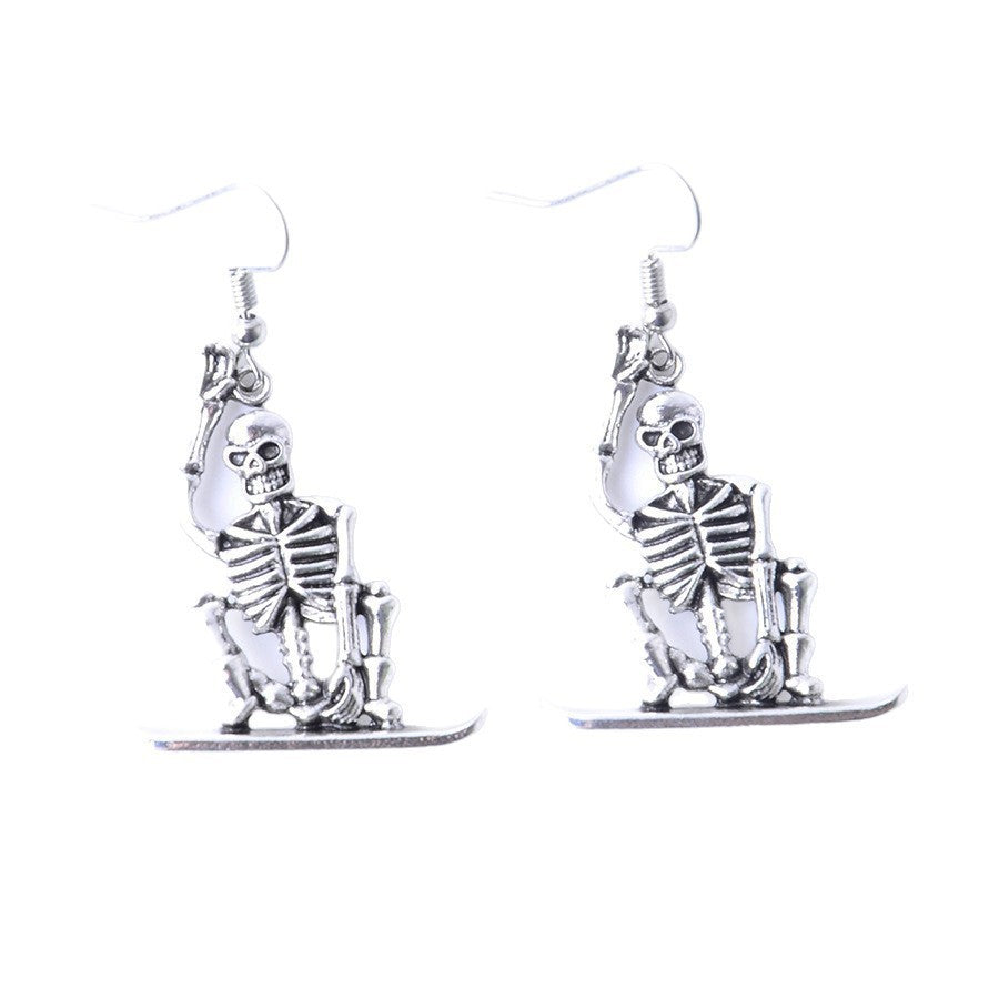 Wholesale Dark Punk Gothic Skull Pendant Earrings In Zinc Alloy For  Party Gift And Boutique Resale