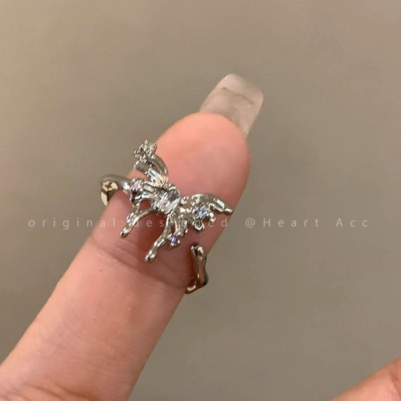 Wholesale Irregular three-dimensional butterfly open ring
