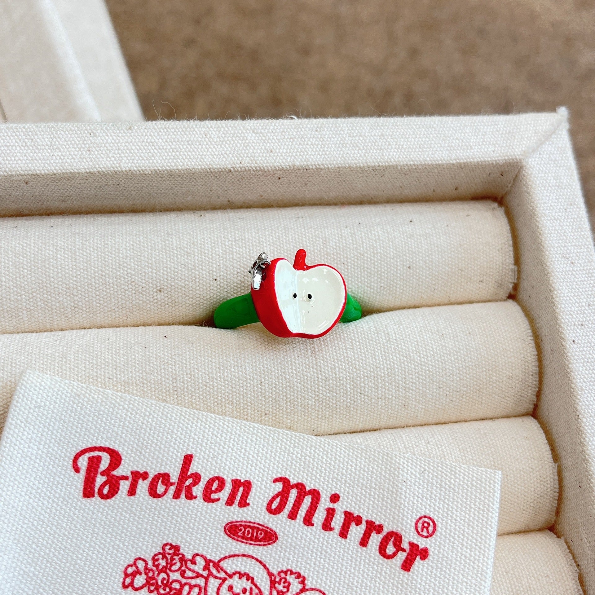 Wholesale  Red and Green Apple Open Ring