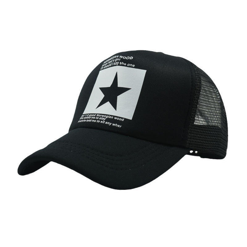 Wholesale Retro Printed Mesh Hat Five-pointed Star Baseball Cap ACC-HT-Xiny010