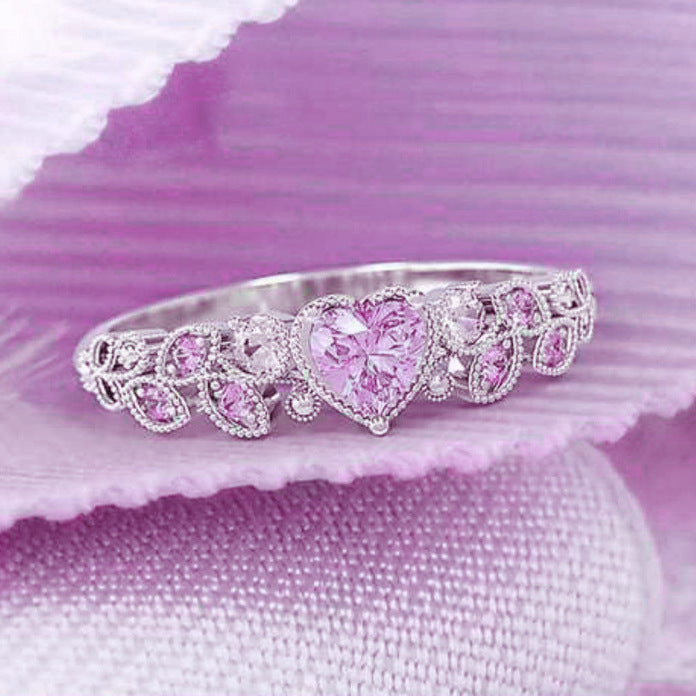 Wholesale Blue Ocean Heart Ring Women S Alloy Fashion Jewelry Accessory Gift For Boutique Resale
