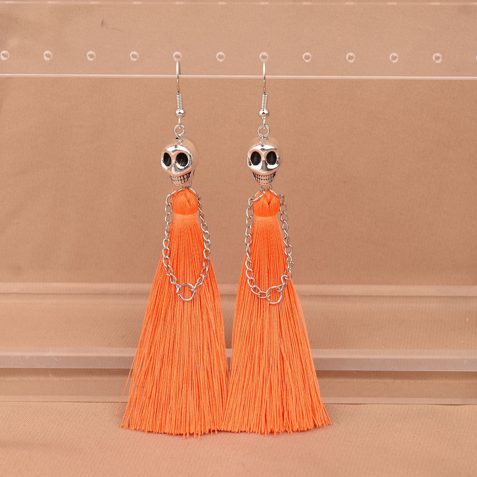 Wholesale Halloween Skull Tassel Earrings ACC-ES-Xunt006