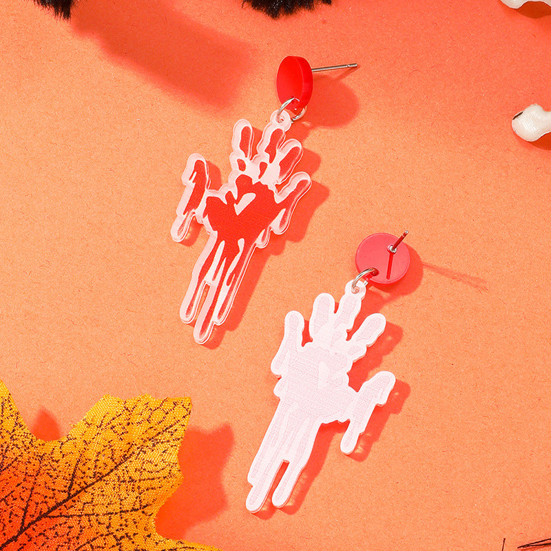 Wholesale Halloween Dark Horror Skull Handprint Earrings ACC-ES-Haoc007