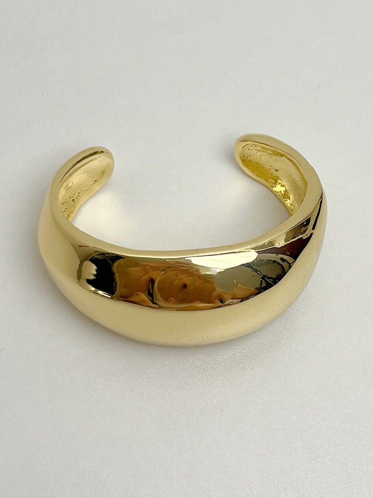 Wholesale Wide Version Metal Curved Glossy Bracelet Open Bracelet ACC-BT-SZL001