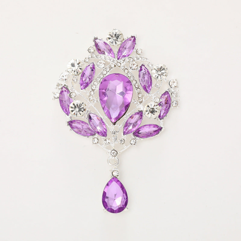 Wholesale  Diamond Pearl Flower Sun God flower brooch gem pendant