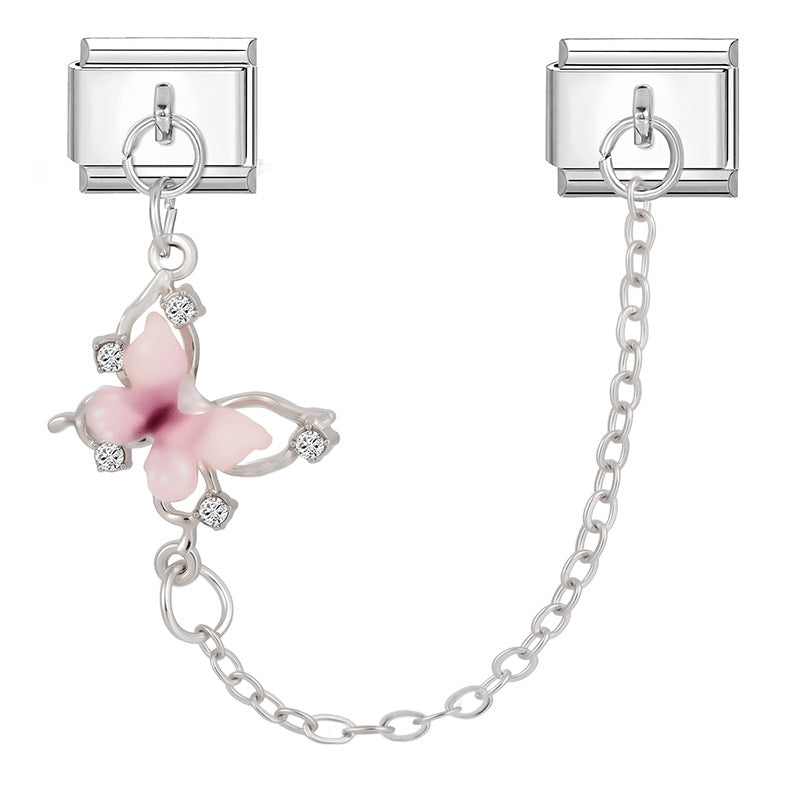 Wholesale Italian Charm Bracelet 9mm DIY Splicing Double Pendant  Stainless Steel Composable Bracelet