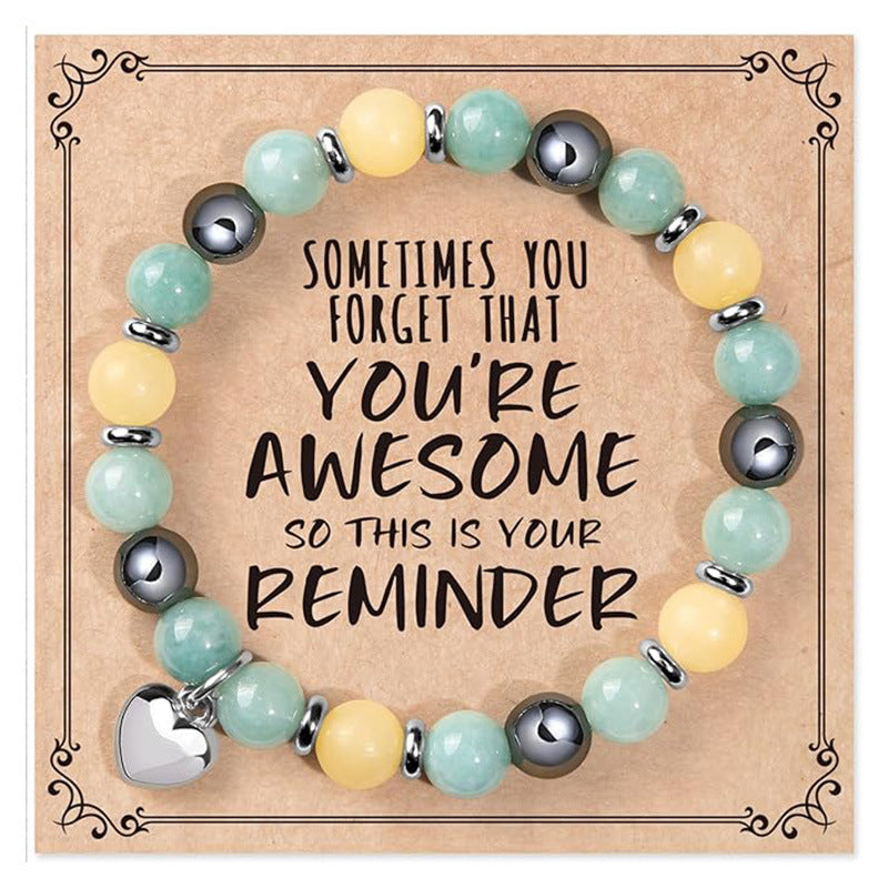 Wholesale Natural stone heart beaded bracelet