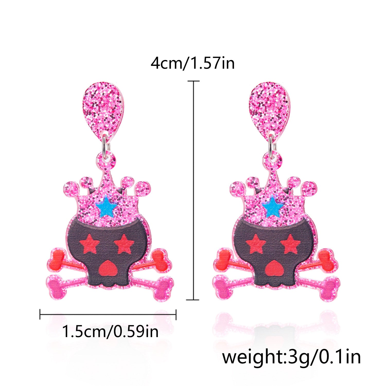 Wholesale Halloween Acrylic Plate Cartoon Castle Ghost Earrings ACC-ES-FanYou005