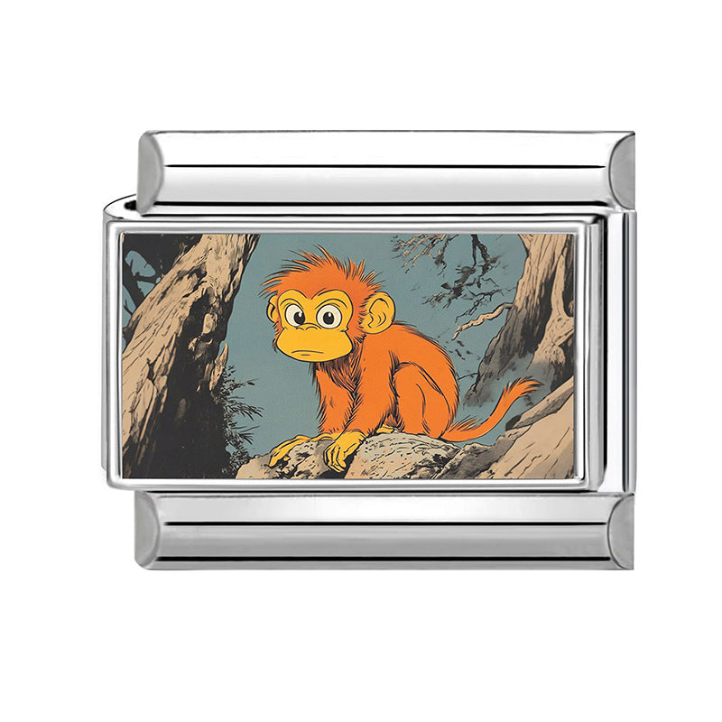 Wholesale Cartoon Monkey Modular Bracelet Stainless Steel Jewelry Accessory Gift Idea