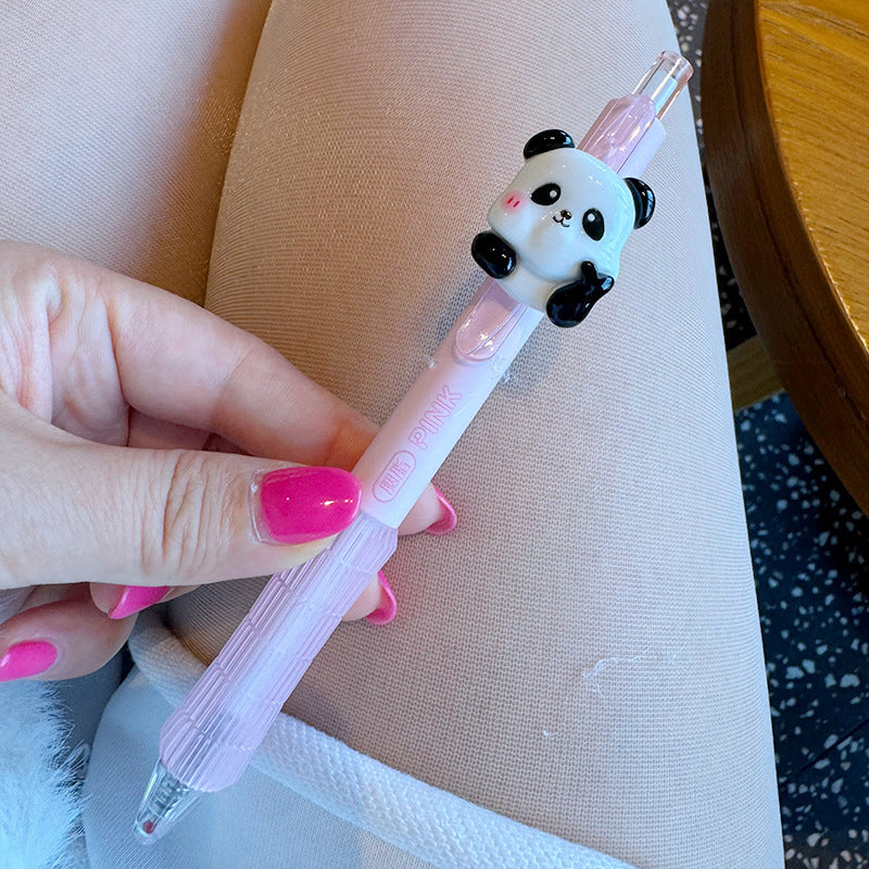 Wholesale  Panda Press Gel Pen Creative Cartoon Panda Bamboo  Ballpoint Pen
