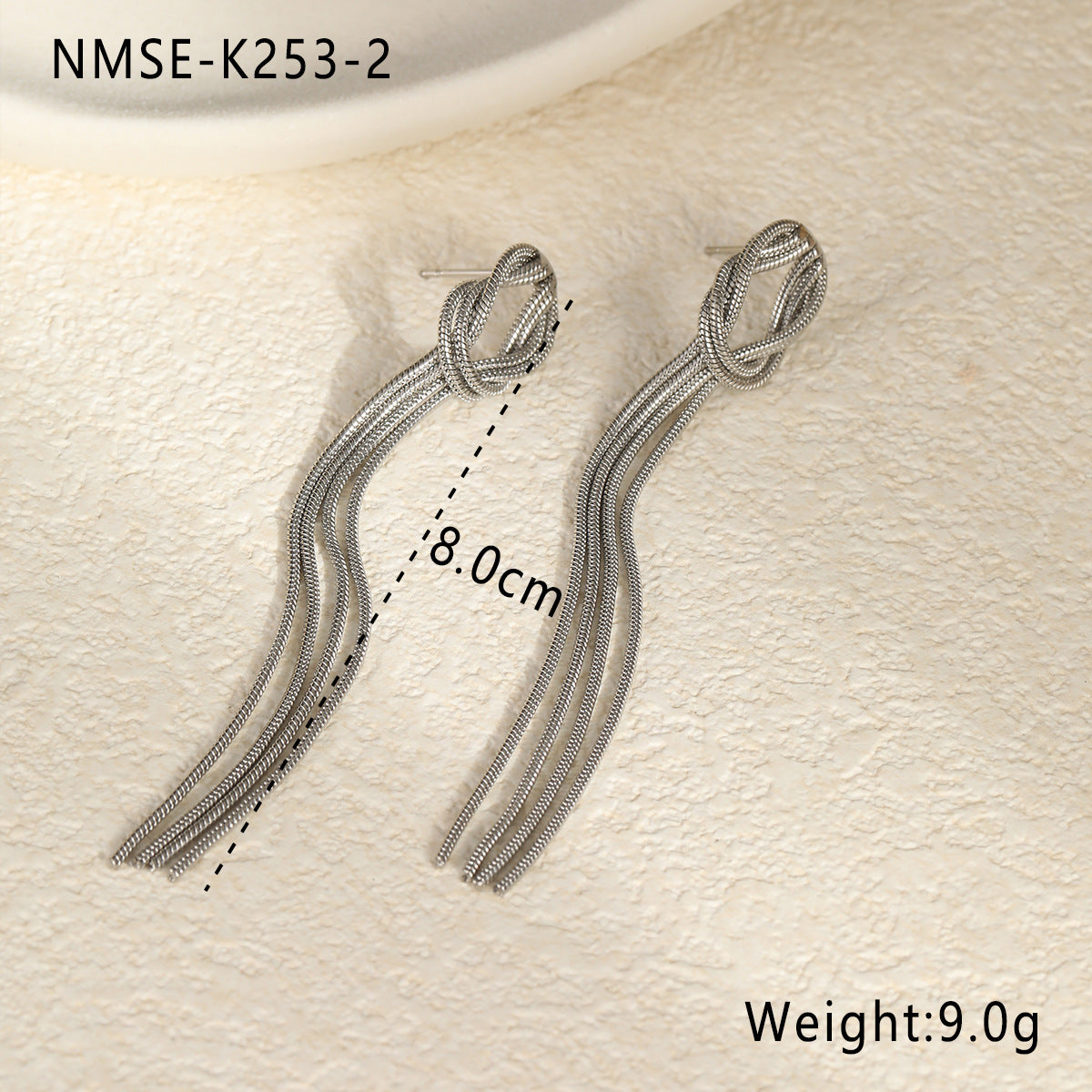 Wholesale  long tassel stainless steel earrings