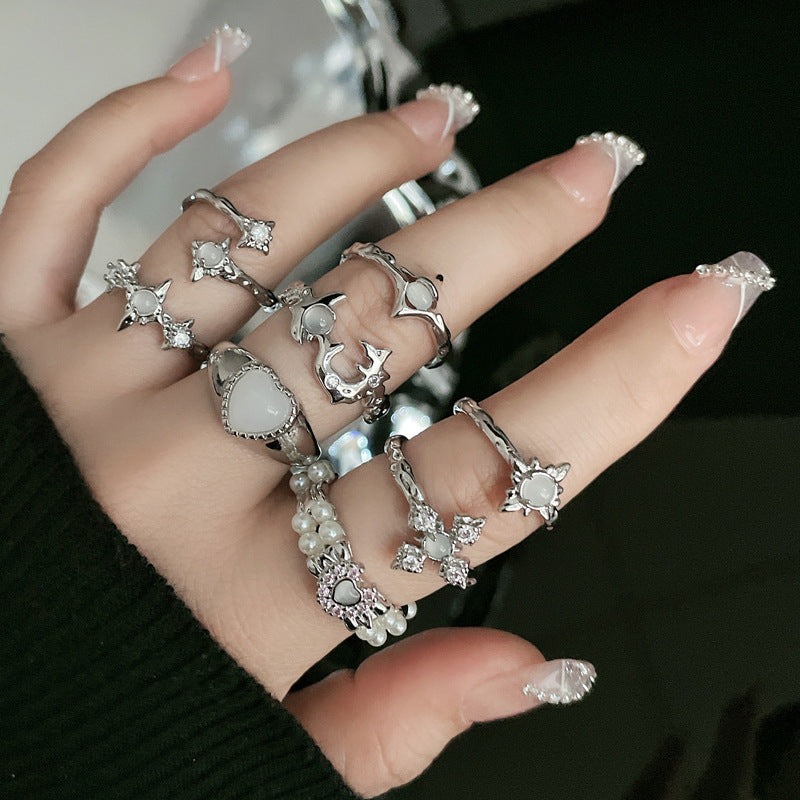 Wholesale Irregular star simple Opal fashion Open ring