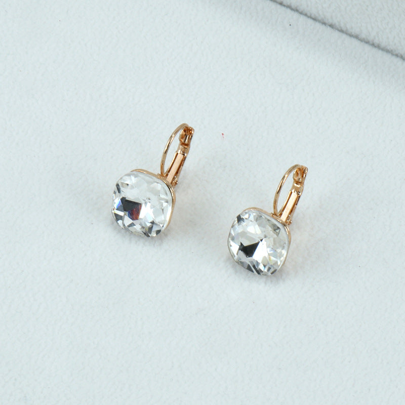 Wholesale Micro-paved Square Diamond Earrings