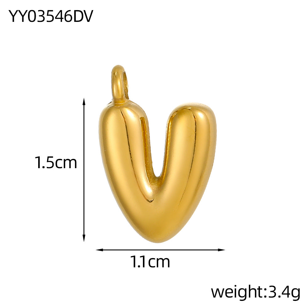Wholesale Stainless steel bubble letter pendant necklace accessories